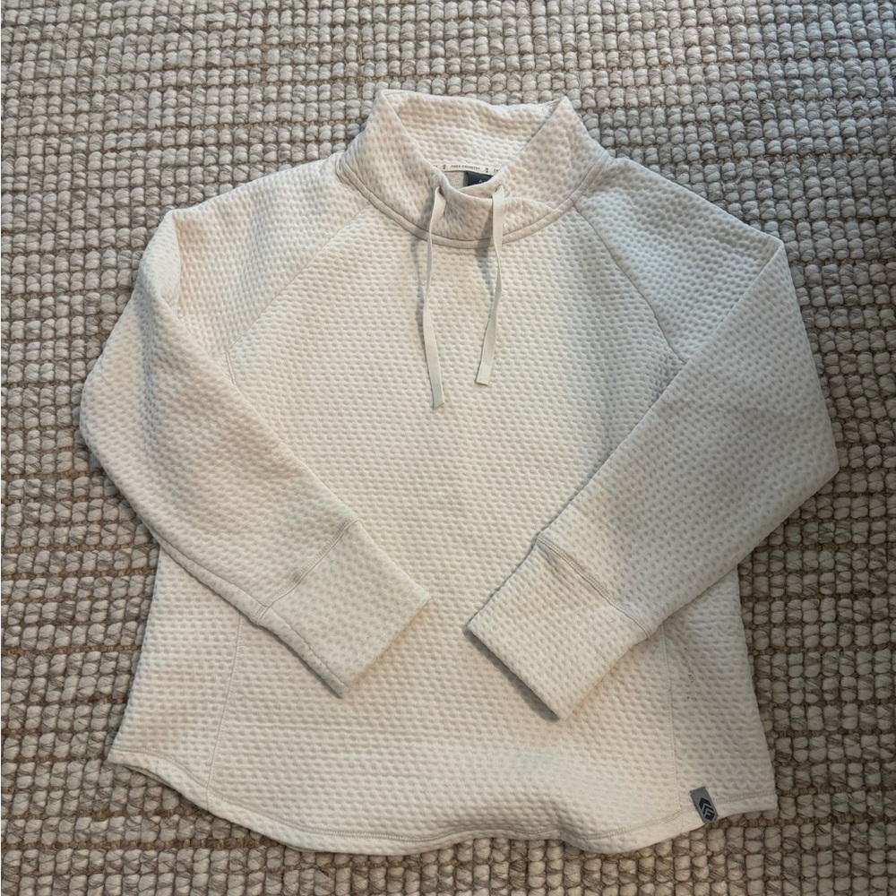 Free Country Cream Ultrafill Knit Cowl-Neck Pullover with Drawstring - Picture 3 of 6
